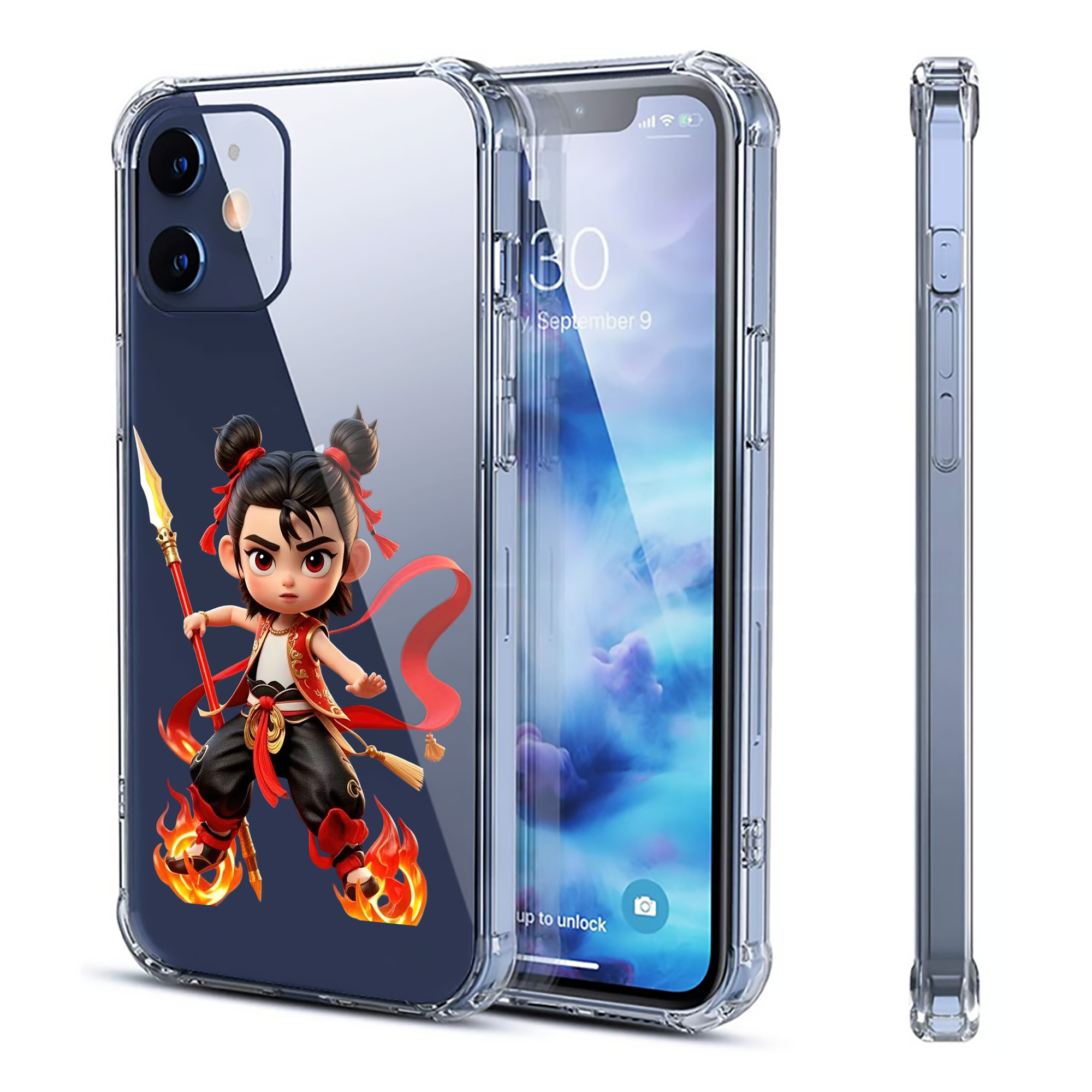（画像用） Ne Zha 2 ナタ 魔童の大暴れ 【iPhone 12シリーズ対応】透明スマホケース（クリアソフトケース）